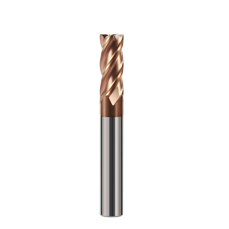 ROMTIC Tungsten Steel Carbide 4-Flute Flat Milling Cutter HRC55 Nano Coating End Mills CNC Mechanical Machining Center Tools