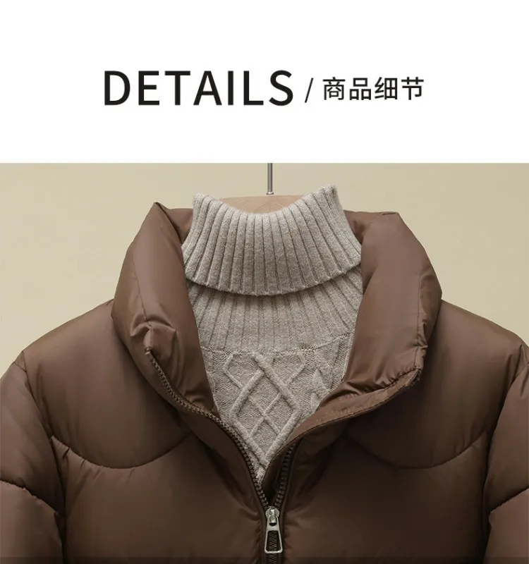 2027 Winter Parkas Women Down Cotton Jacket V-neck Large Fur Collar Belt Mid Length Cotton-padded Coat Female Outerwear Overcoat