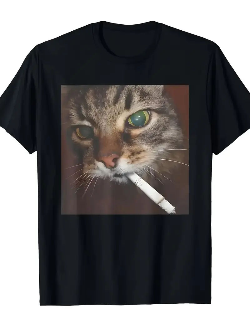 Gender-Neutral Relaxed Fit Year-Round Casual Attire Washable Gift For Cat Enthusiasts Long-Lasting Soft Material Fashionable Top