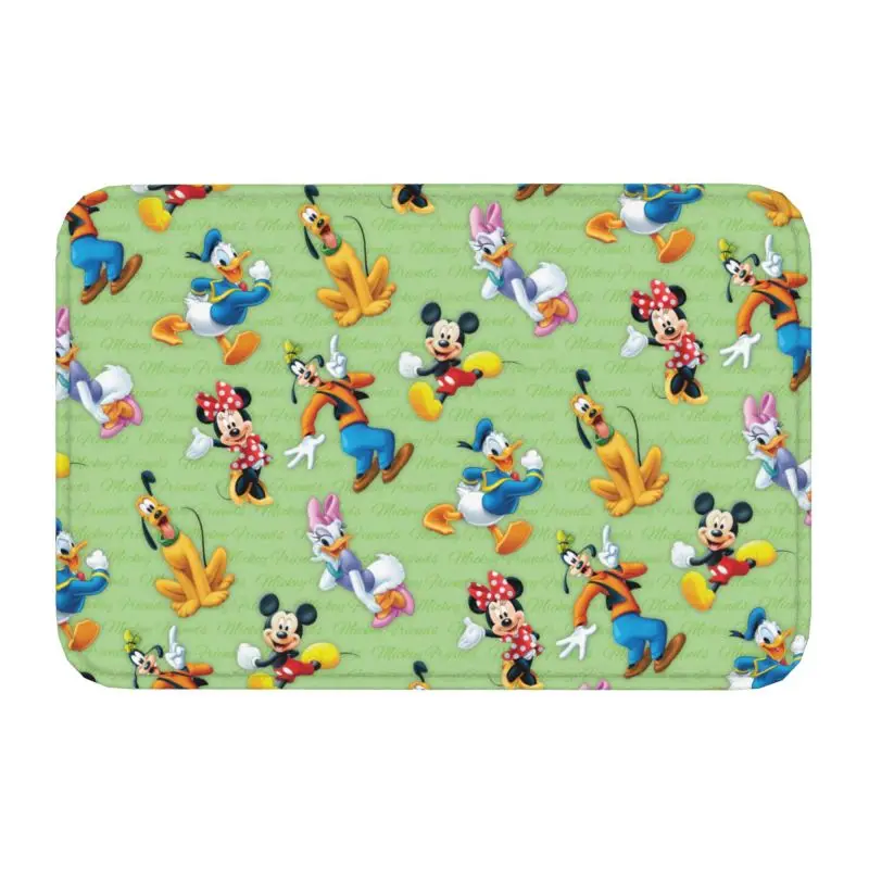 Custom Mickey Mouse Donald Duck Front Door Mat Anti-Slip Indoor Absorbent Doormat Garden Garage Entrance Rug Carpet