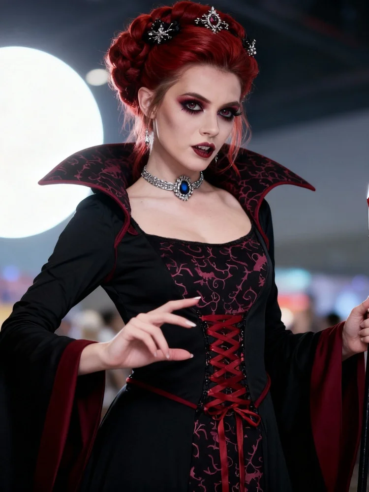 زي نسائي للبالغين، زي أداء المسرح، زي الشيطان الساحرة، زي الهالوين من الشركة المصنعة الصينية