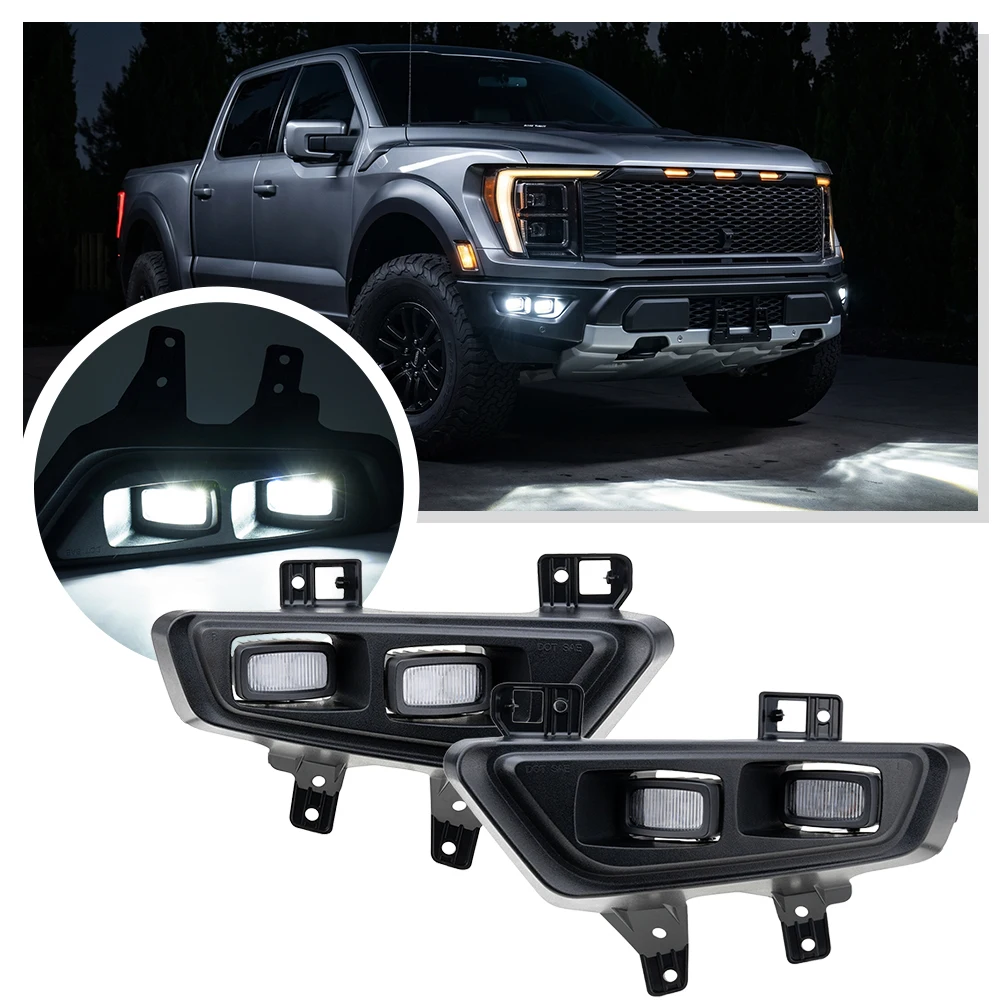 LED Off-road fog lights kit for trucks For Ford F-150 Raptor 2021-2026 white light driving Lamp IP67