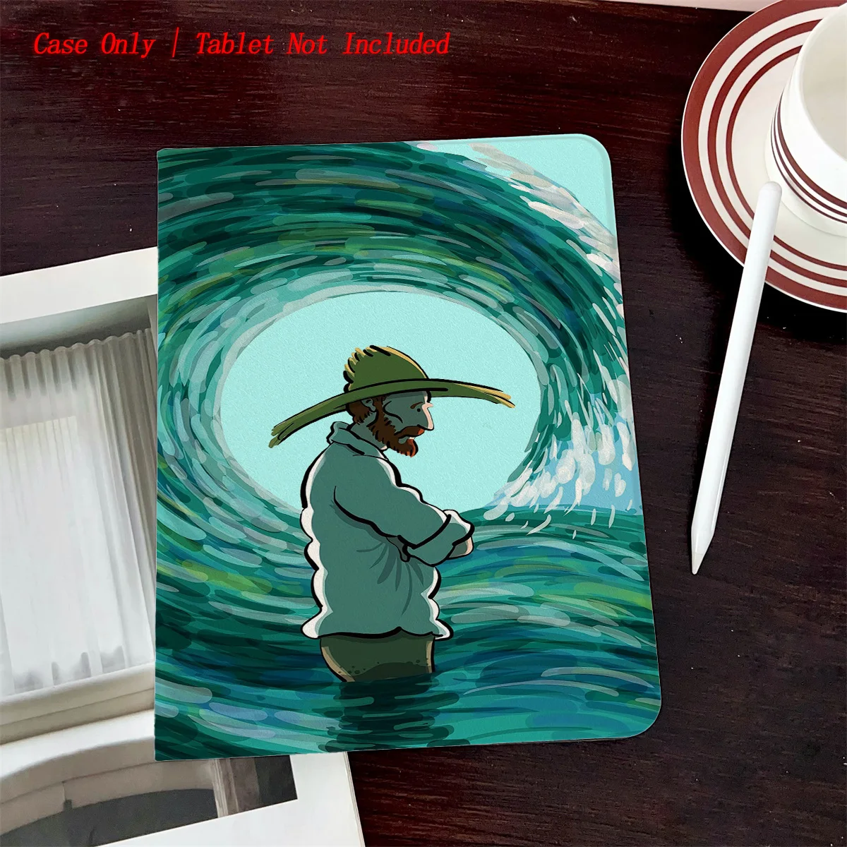 

Unique Character Printed iPad Case with Pen Slot - Simple Fresh Style Book Design for Pro/Air 5 4/iPad 10/Mini 5