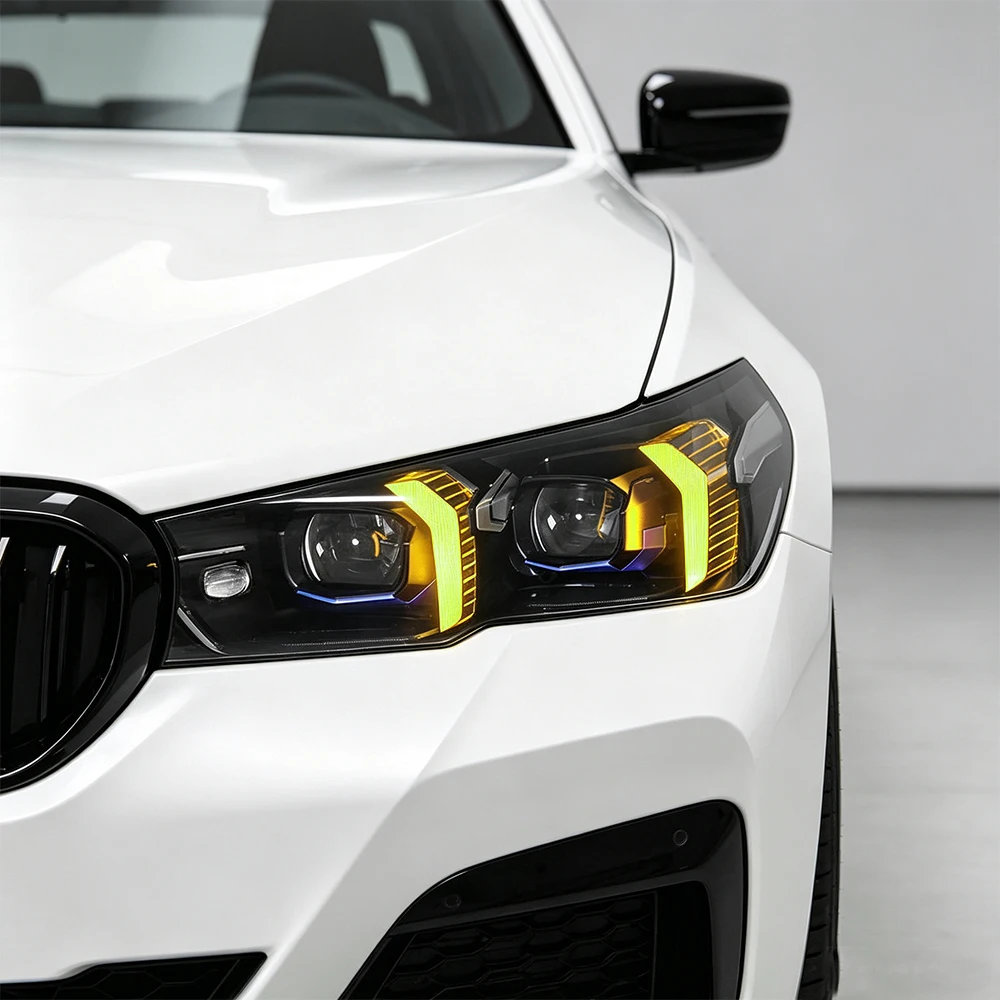 LED Headlight Assembly for BMW 5 Series G60 2024-2026 Upgrade High-Spec Dual-Color DRL Projector Lens Laser Headlamp Plug & Play