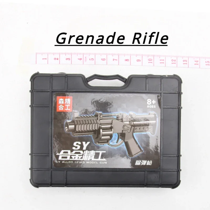 1:6 Mini Elaborate AKM SCAR-L Shotgun Gru P08 Mauser Grenade Rifle Toy Gun Model  Alloy Metal Fake Gun Collection Birthday Gifts