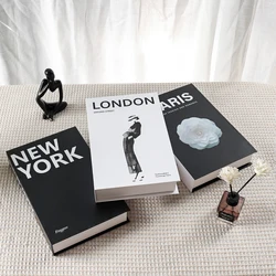 3Pcs/Set Fake Books Set for Decoration Coffee Table Ornaments Modern Home Decoration Luxury Faux Book Set London New York Paris