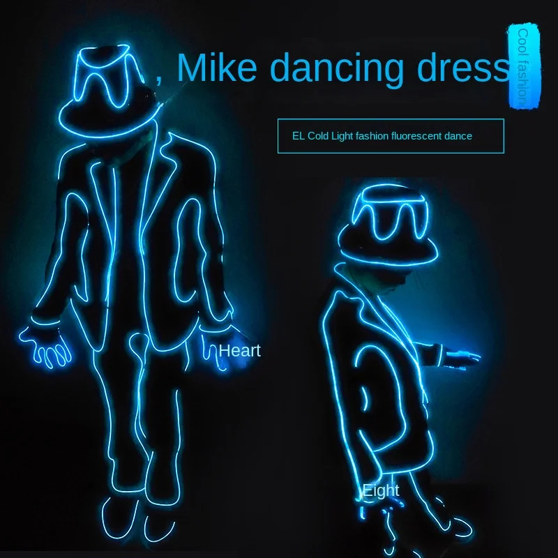 LED Robot Costume Carnival Stage Performance Party Rave Outfits Light Up Clothes Women Men Luminous Suit Coat Pants Glow in dark