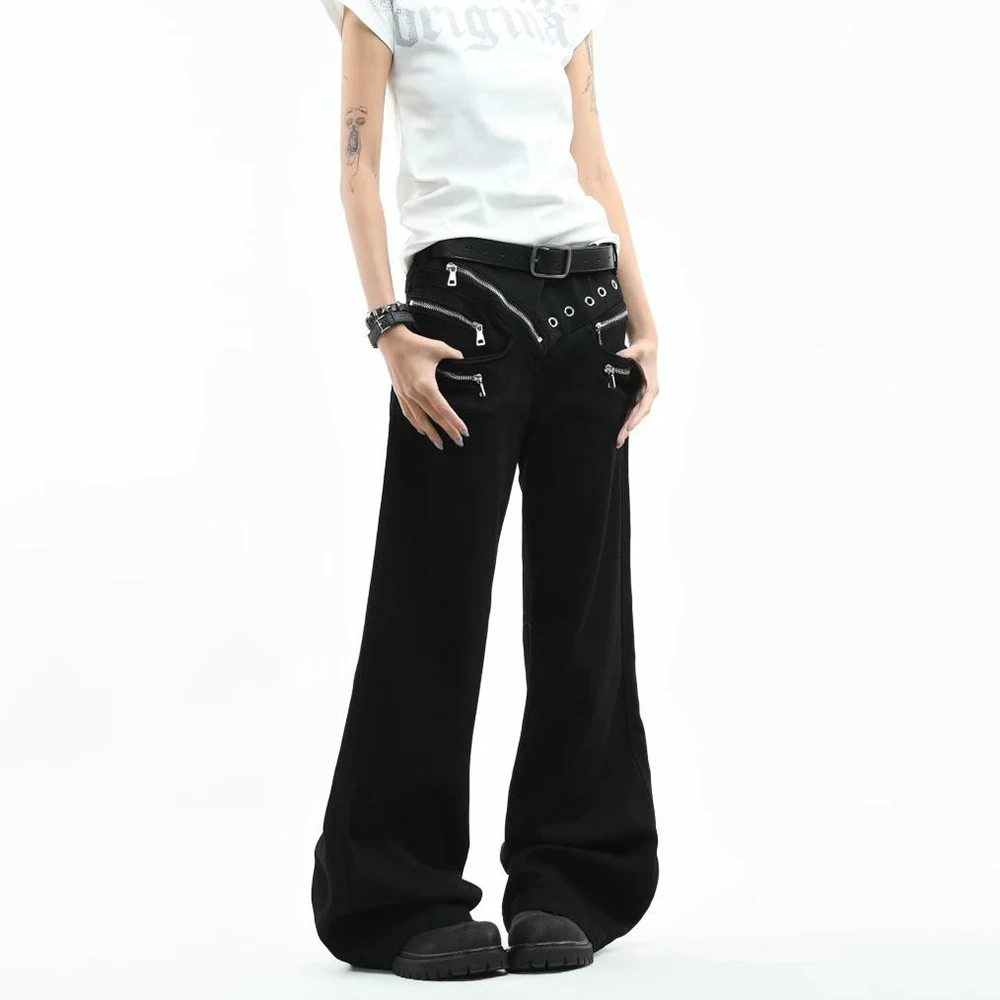 2026 Summer New Unisex Patchwork Straight Leg Jeans American Retro Fashion Trendy High Street Casual Loose Niche Neutral Bottoms