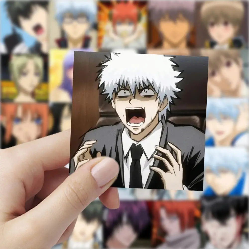 Фигурки аниме Gintama Gintoki Kagura Hijikat, набор из 59 предметов, версия Q, милые мультяшные наклейки для мобильных телефонов, детские подарочные игрушки