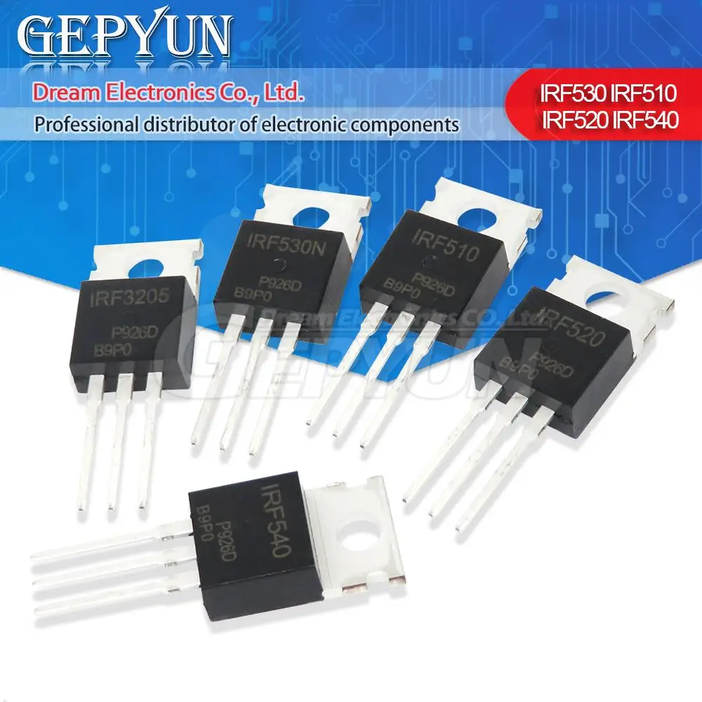 IRF510 A-220 IRF510N IRF540N IRF640 IRF740 IRF840 IRF620 IRF630N IRF540N IRF520N IRF730 IRF710, 10 PCes