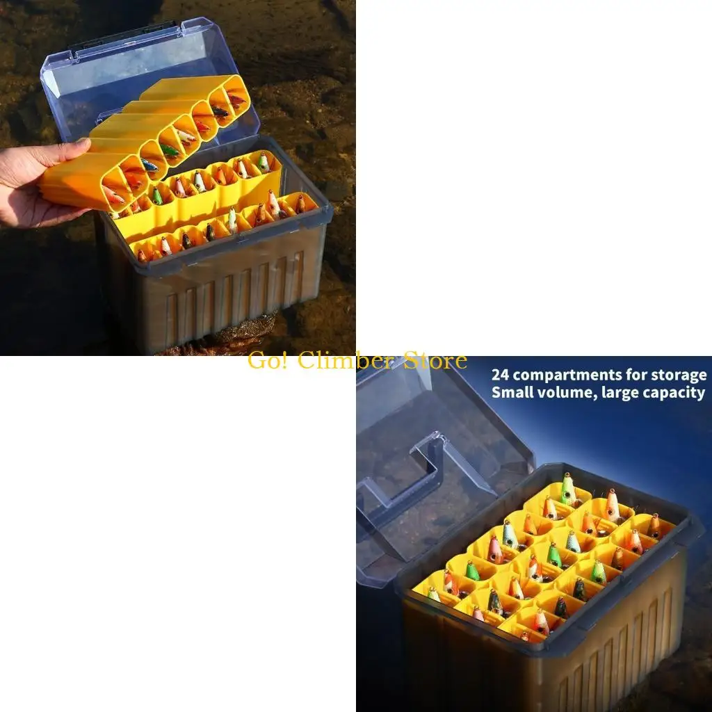 

Q84C Light Weights Fishing Tackle Box Foldings Squid Baits Box Light weights Hard Squid Hook Tackle Lure Organizers Enduring