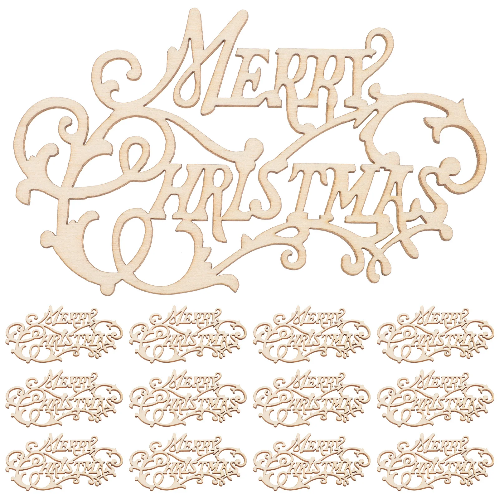 

20Pcs Christmas Wood Cutouts Unfinished Wooden Ornaments DIY Painting Xmas Decorations Party Supplies Christmas Cutouts