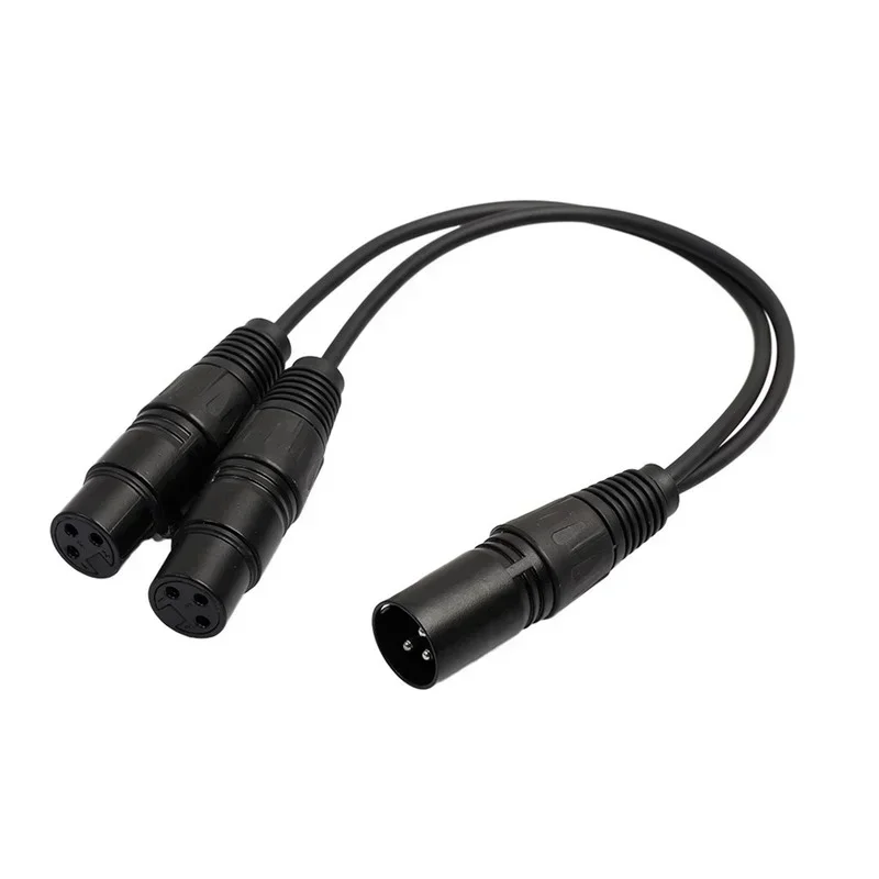 Audio Y Splitter Cord Line for Mixer Recorder, 3Pin XLR 1 Male To 2 Female Audio Extension Cable