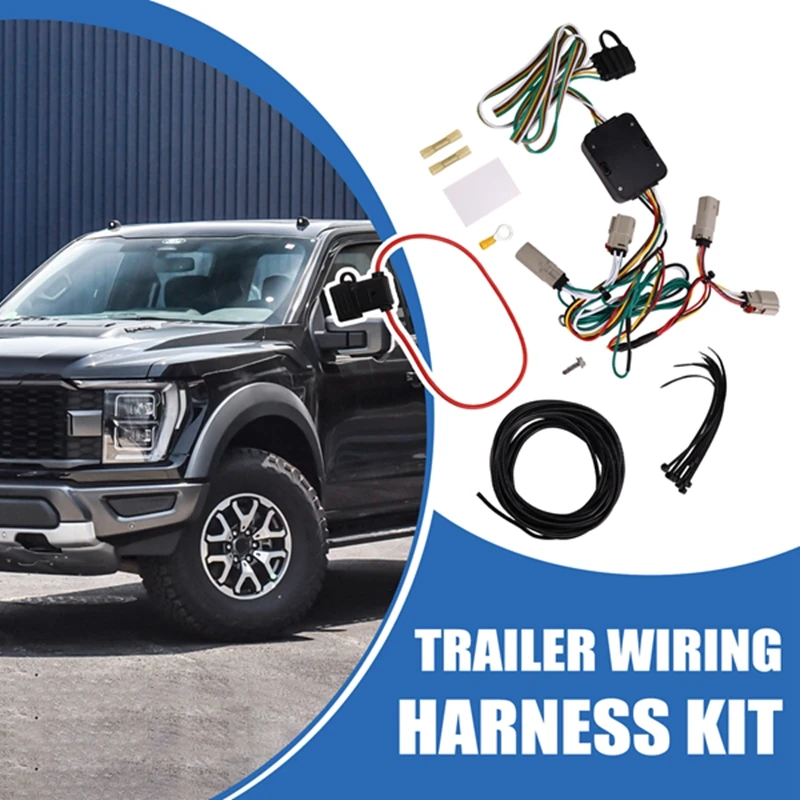 4 Pin Trailer Wiring Harness Kit 56468 Vehicle Standard 4 Way Connector Custom For 21-24 Ford Bronco With LED Taillights