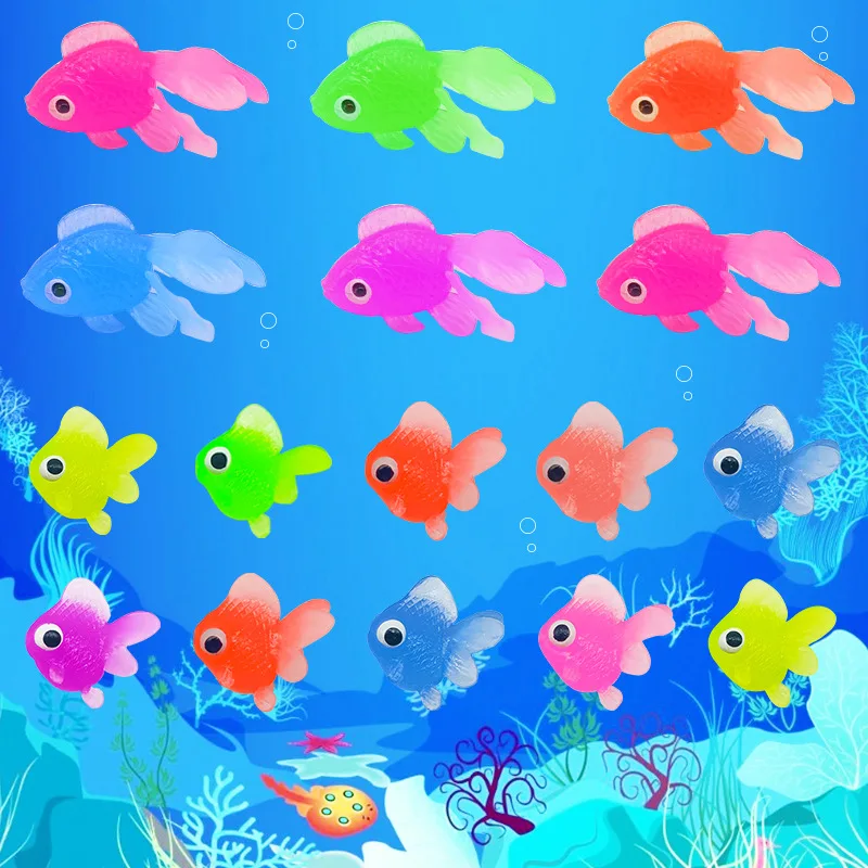 10 pz/set Bambini Gomma Morbida Pesce D'oro Giocattoli Da Bagnetto Per Bambini Simulazione Mini Pesce Rosso Acqua Bambino Divertimento Nuoto Regali Da Spiaggia