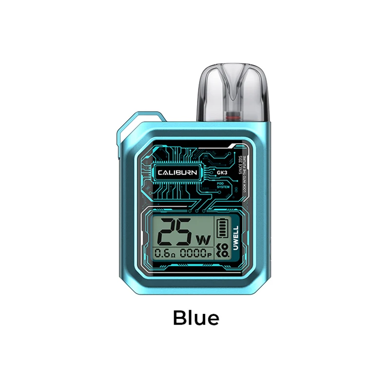 Uwell caliburn ดั้งเดิม GK3ฝักบุหรี่ไฟฟ้า25วัตต์พร้อมแบตเตอรี่900มิลลิแอมป์ต่อชั่วโมง2.5ตลับ G3 caliburn