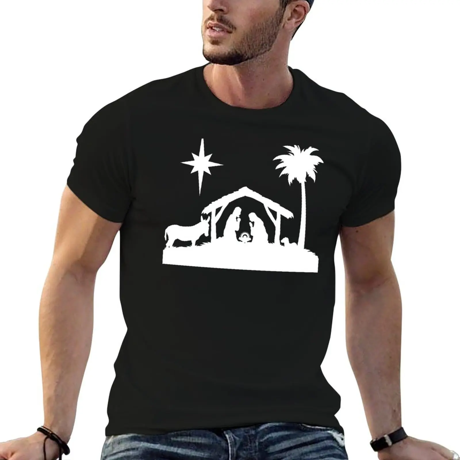 Nativity Scene T-Shirt plus sizes luxury designer men t shirts