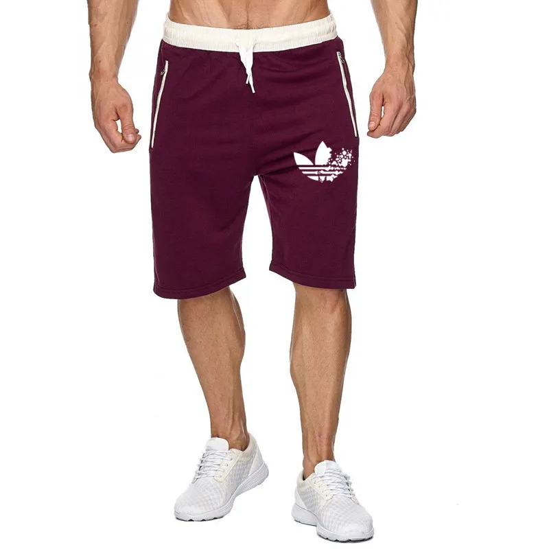 New Summer Zip Pockets Sweatshorts Men Sportswear Short   Breathable  Short Breeches