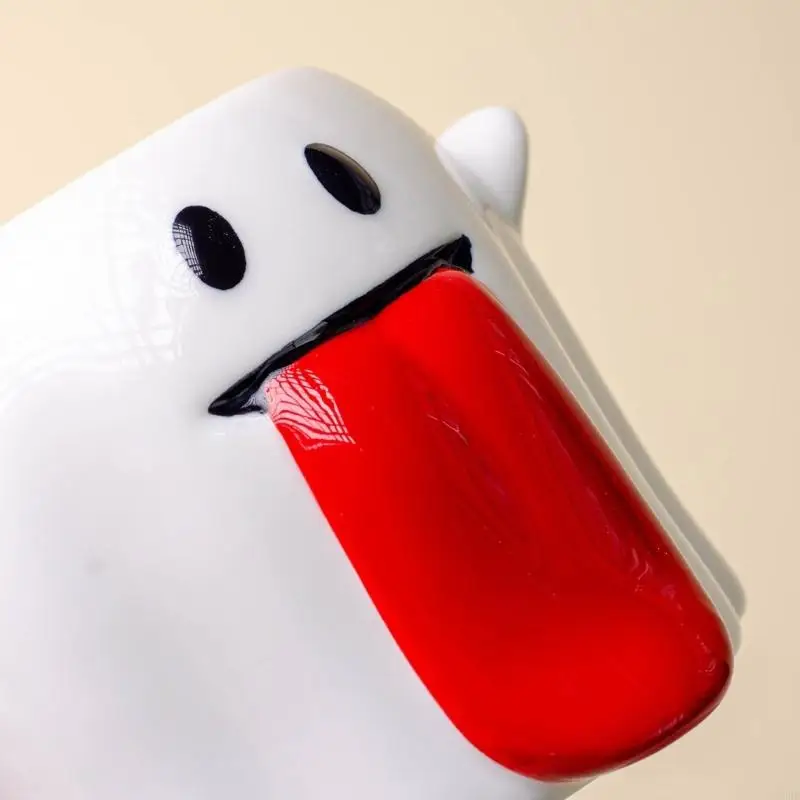 Fall Character Drink Cup With Red Tongue Accent for Tea and Milk A2BB