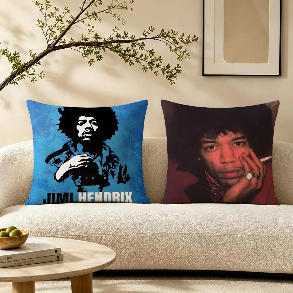 Singer Jimi Hendrix Cushion Cover Pillow Short Plush Warm CreamStylel Cushion for Living Room Bedroom Sofa Ideal for Gifting