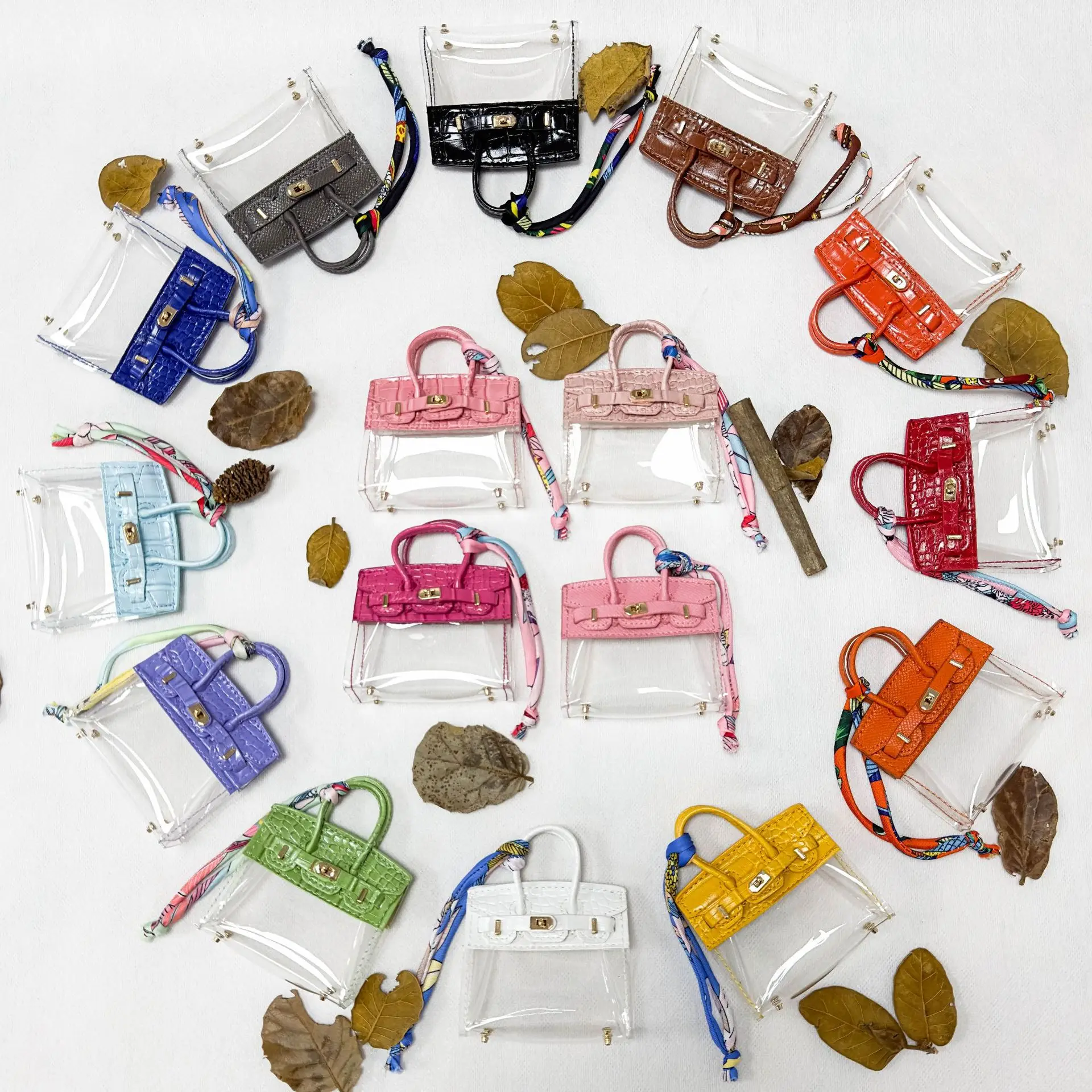 Kitchen Ladies' New Transparent Big Bag, Kelly Mini Jelly Bag, Trendy Toy Mouth, Red Envelope, Key Bag, Headphone Bag, Pendant D