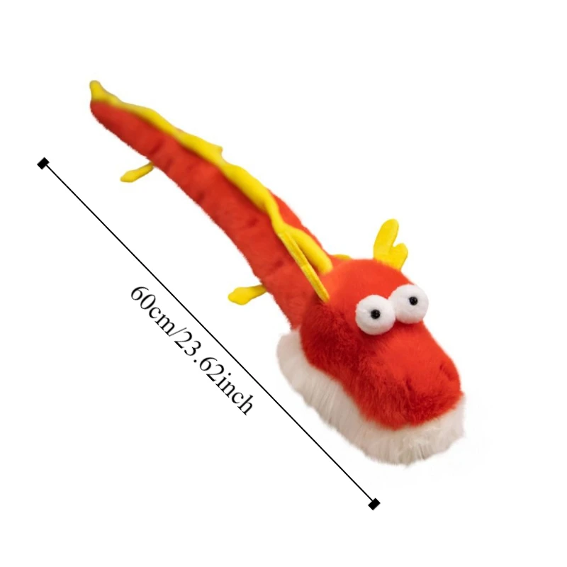 Simulation Animal Colorful Dragon Doll Wrist Style Cute Doll Dragon Plush Toy 60cm Cartoon Plush Doll Slap Bracelet