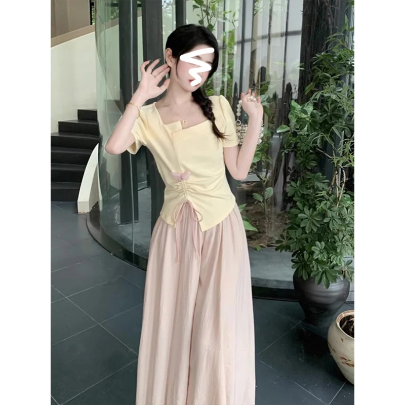 도프네 여름 의상 세트 여성용 오르트 스웨트 티셔츠와 테르 네 스커트 투피스 세트 에이지 디파이닝 패셔너블