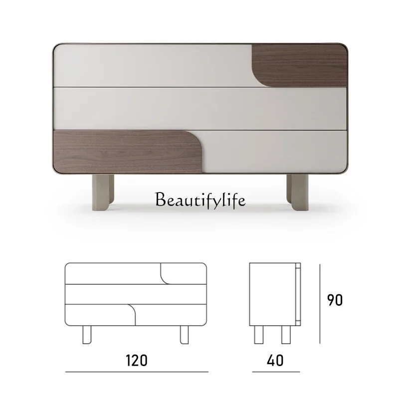 

yj5Bedroom Storage Cabinet Light Luxury Modern Designer Solid Wood Living Room Master Bedroom Sideboard Cabinet