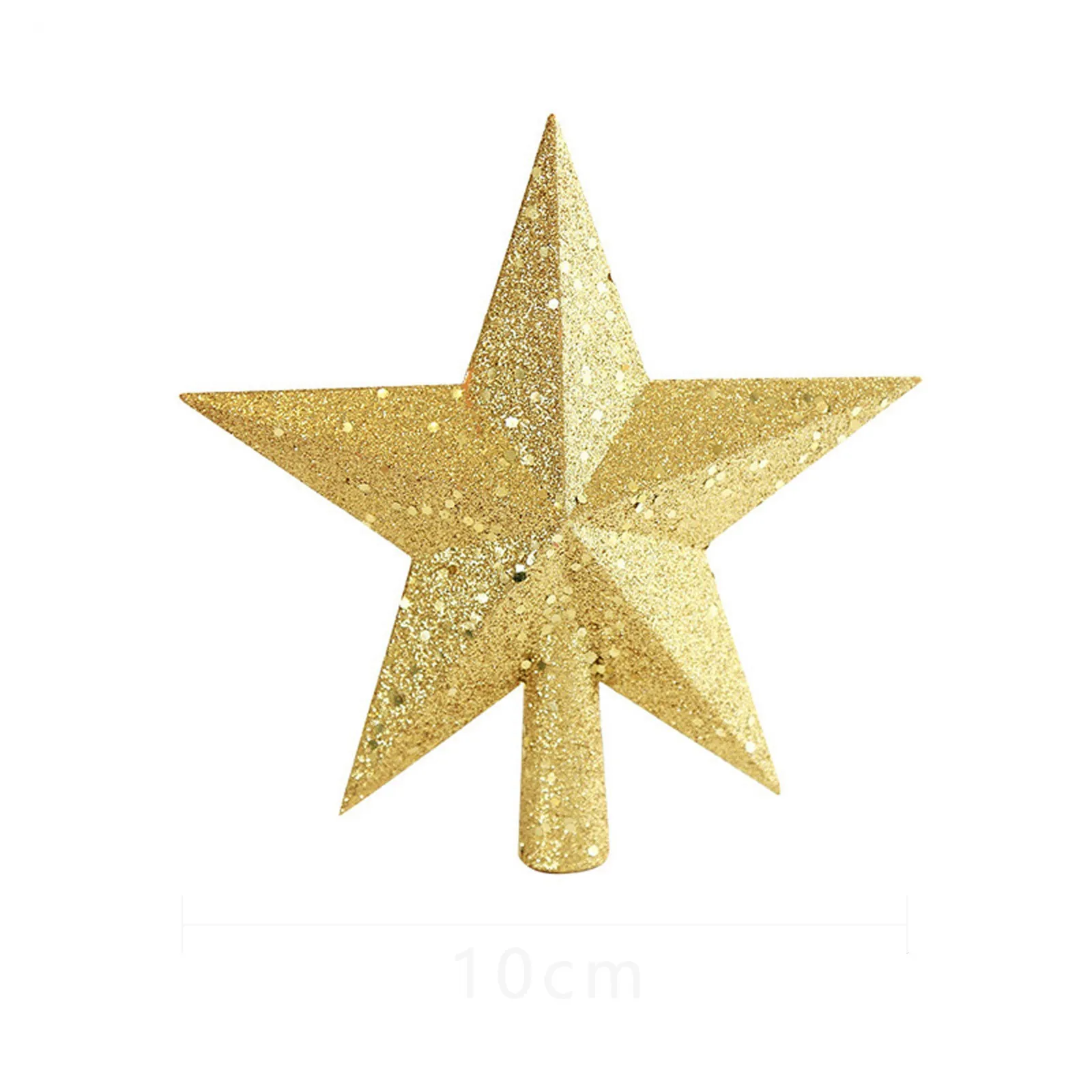 Chrismas Star Tree Topper Glitter Golden Powder Merry Christmas Tree Decor Home Navidad Ornaments Five-pointed Star Decor