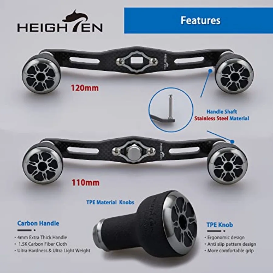110mm/120mm Fishing Reel Handle for Shimano Daiwa Abu Garcia Penn Kastking Lew's Baitcasting Reel Power Crank Accessory Black a view 4