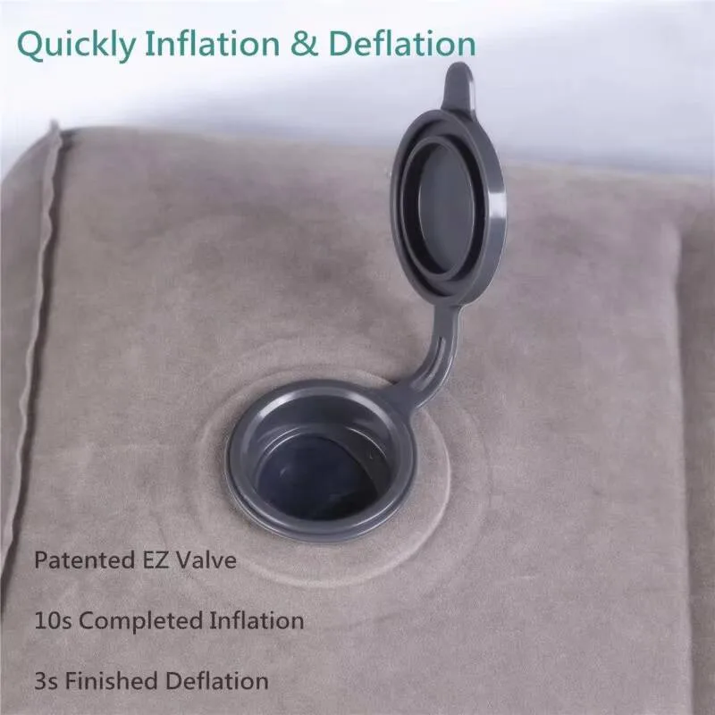 Flocking PVC Inflatable Footstool, Airplane Train Car Footrest, Office Nap Footrest