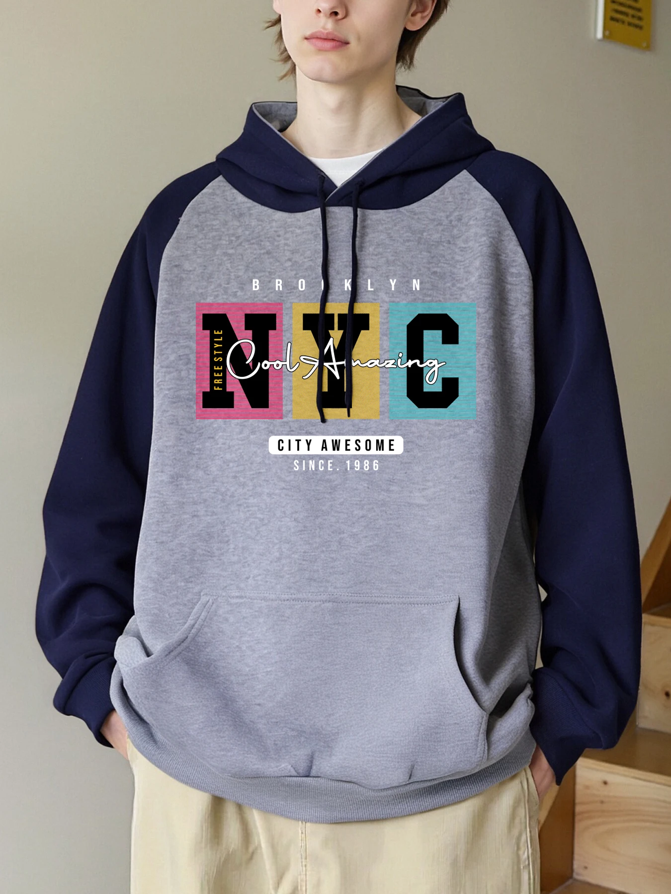Stadt Super Cool Erstaunliche Drucke Raglan Hoody Männer Hip Hop Fleece Hoodies Mode Oversize Kleidung Tasche Sportswear Herbst