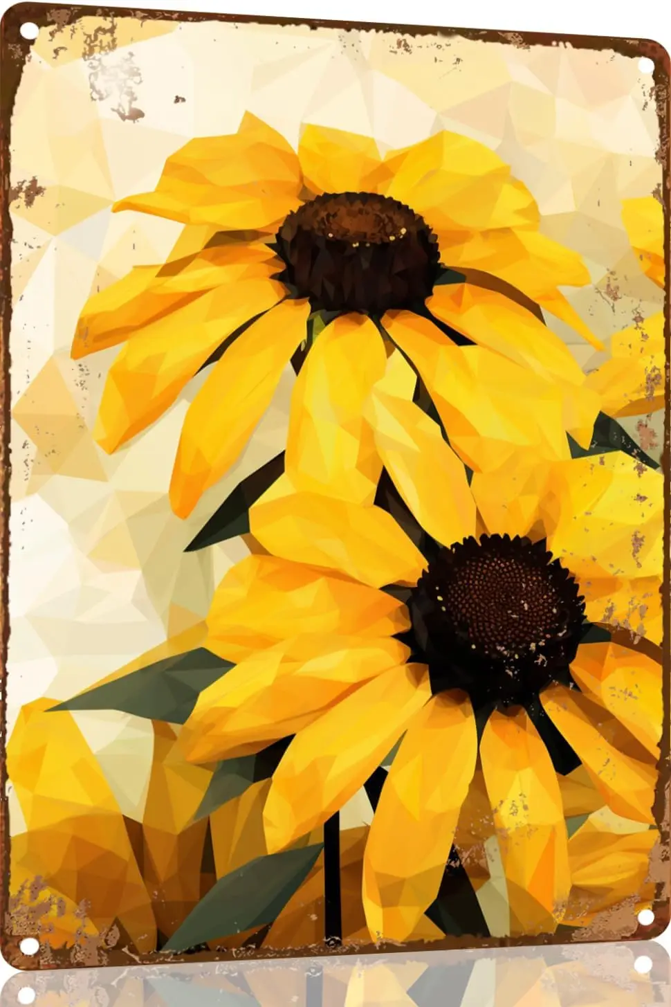 Black-eyed Susan-Flower Metal Tin Signs Wildflower Wall Sign Wall Art Metal Wall Decor Rusted Wild Metal Art Floral Tin Sign Vin