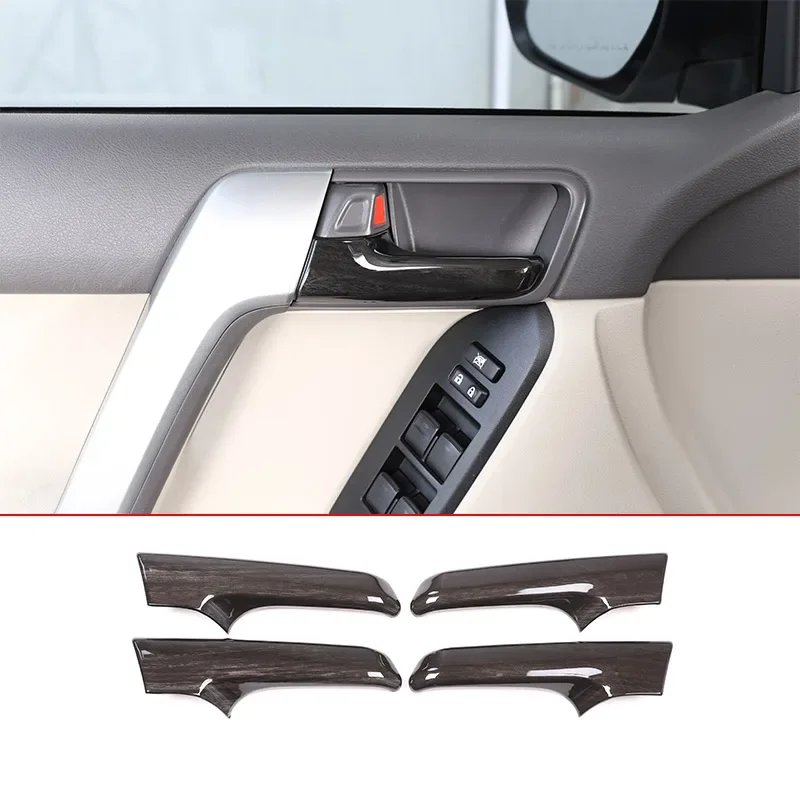 

For Toyota Land Cruiser Prado FJ150 150 2010-2018 Black Wood Grain Car ABS Interior Door Handle Trim Car Accessories 4pcs