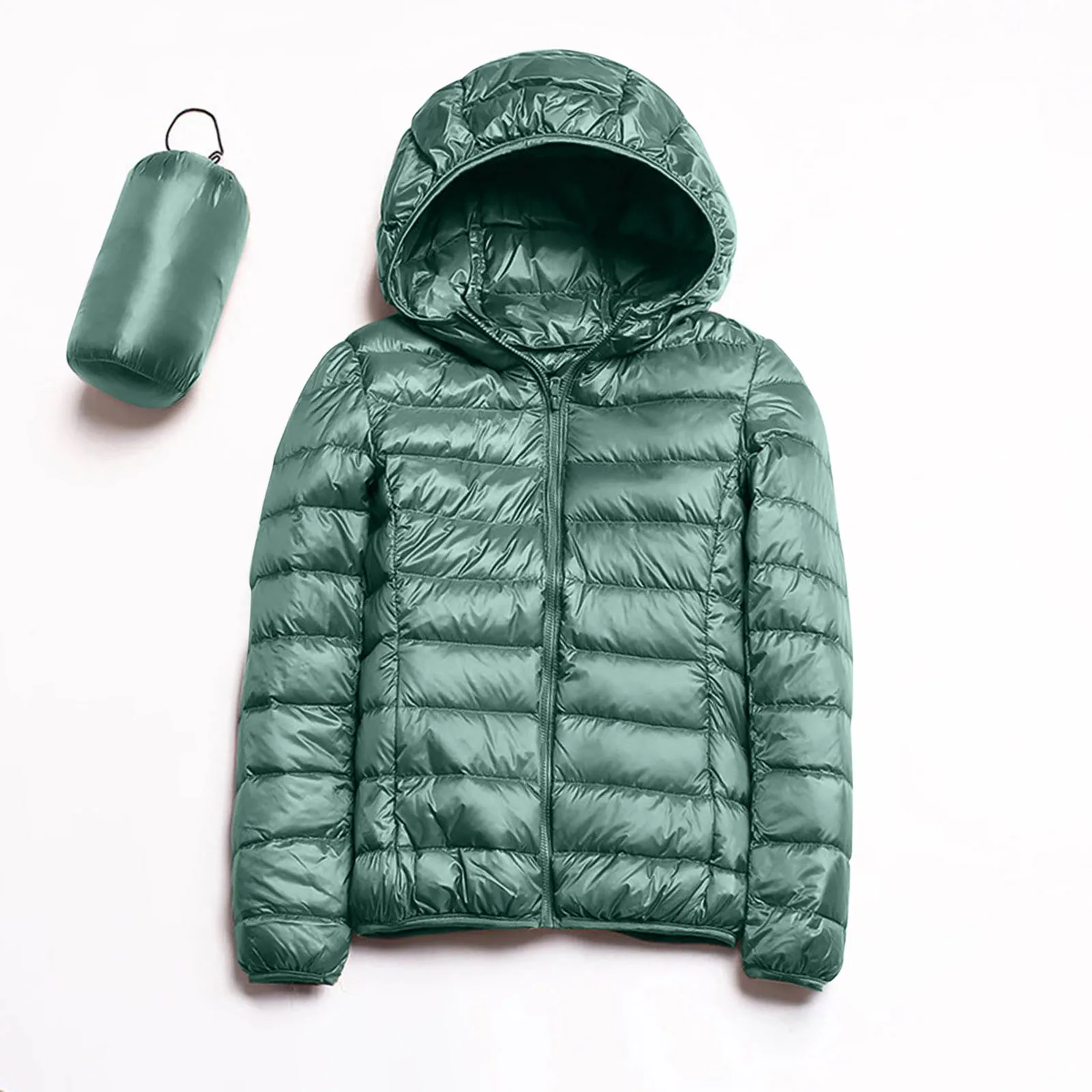 Chaqueta impermeable de manga larga con cremallera para mujer, Parkas ligeras cálidas, abrigos con bolsillos, invierno, 2024