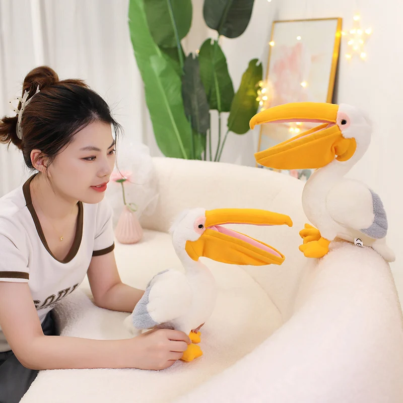 30 cm carino pelicano selvaggio giocattoli di peluche bambola farcita morbida e soffice simulazione bambole di uccelli per ragazze bambini regali di compleanno arredamento