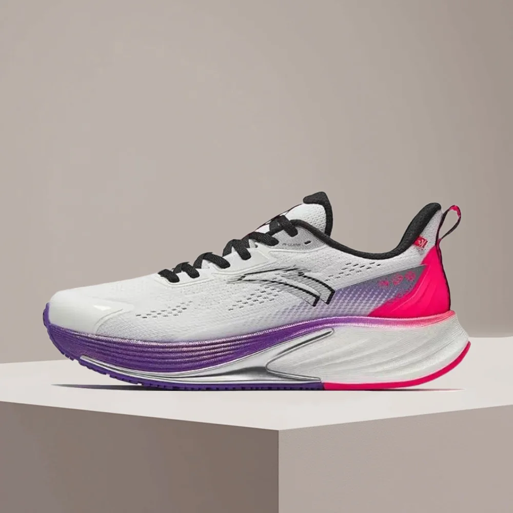 Anta Rocket 6 Women's Low-Top Casual Running Shoes  Comfortable, Stylish, Durable & Non-Slip, Gray/Purple/Red 122445581-13