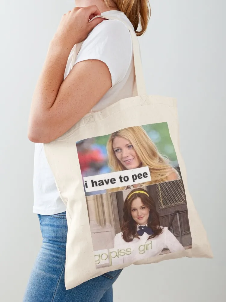 i have to pee go piss girl Tote Bag Handbags women Women's handbag tote bag men shoping bag