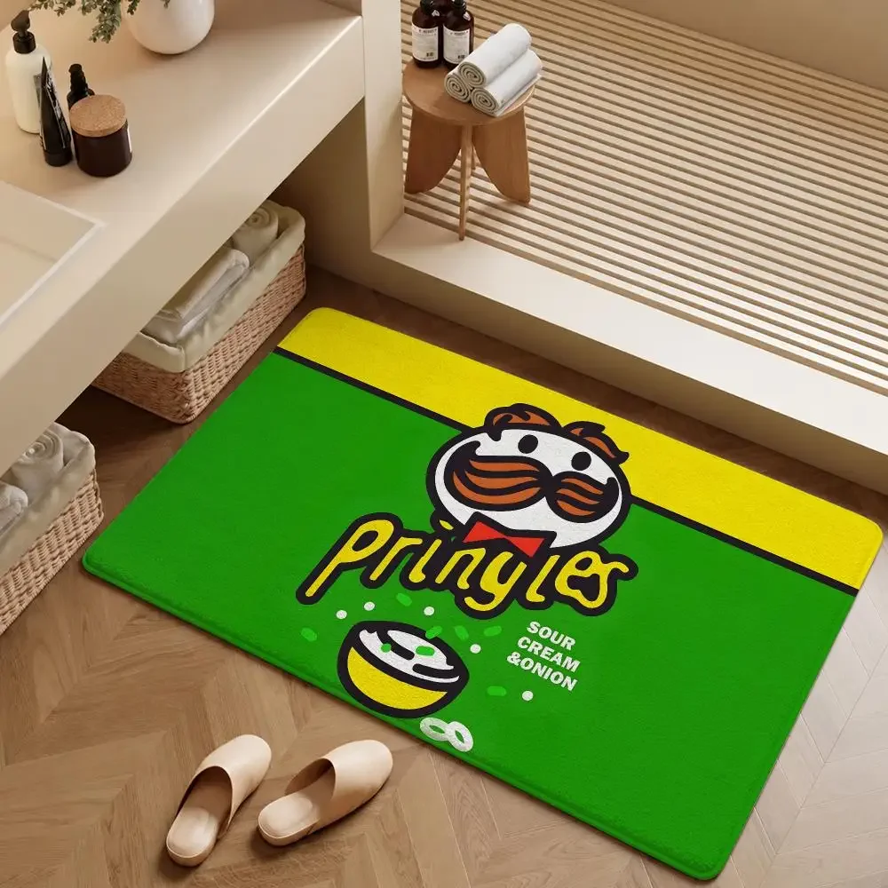 Brand Pringles Mr. P Sour Cream & Onion Floor Mat Soft Flannel Entrance Doormat Non-Slip Washable Rug For Bedroom Home Decor