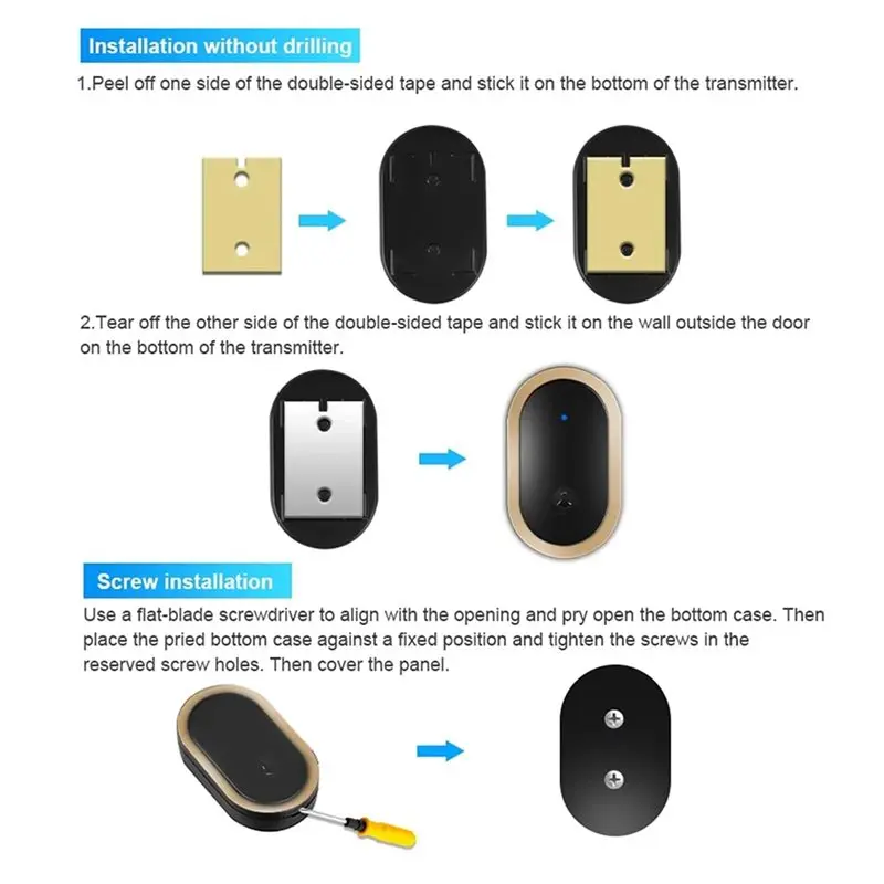 FULL-Battery-Operated 300M Remote Wireless Doorbell Kit With 60 Chimes, Smart Design, Easy To Install Ideal For Home And Office