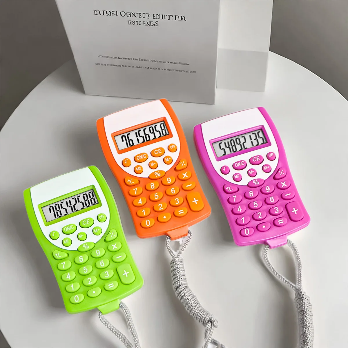 Popular Cute Color Small Size with Hanging Rope, Handheld High Appearance Mini Calculator, Portable Cartoon Gift, Direct Sales