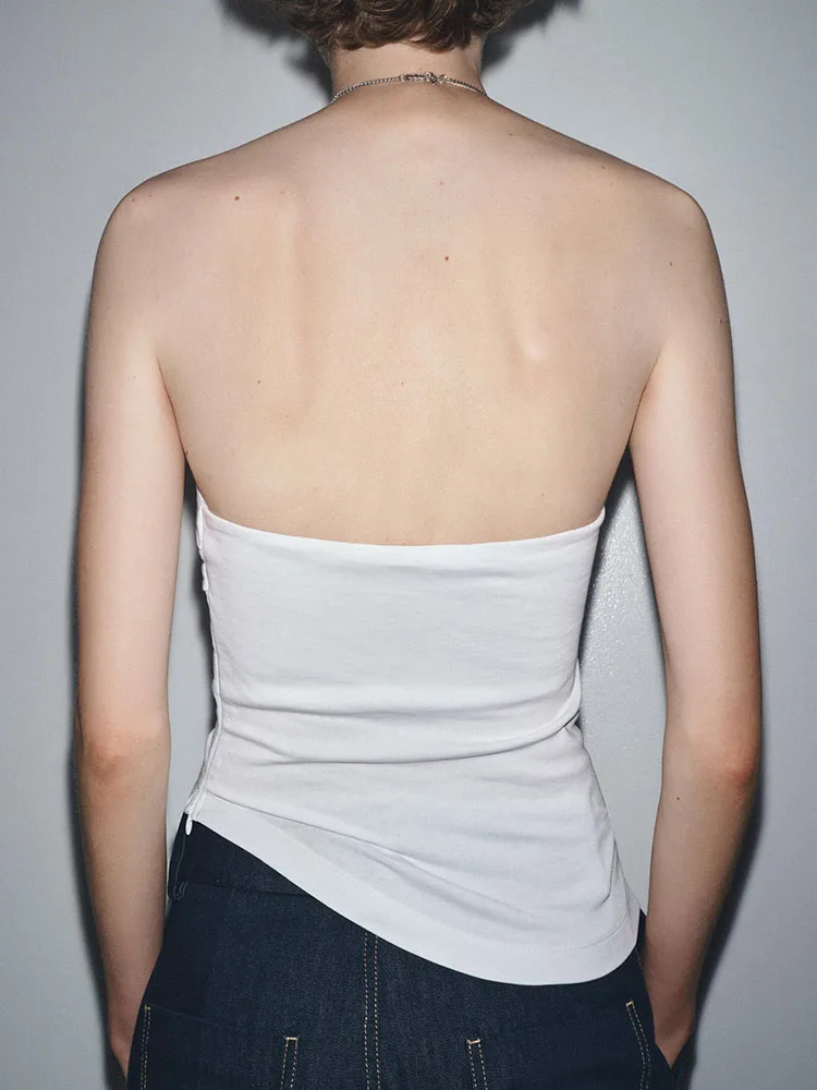 Inverno 2025 Asimmetrico Confortevole Semplice Top da donna Nuovo arrivo Faionable Biancheria intima Capispalla Costume di scena etnico