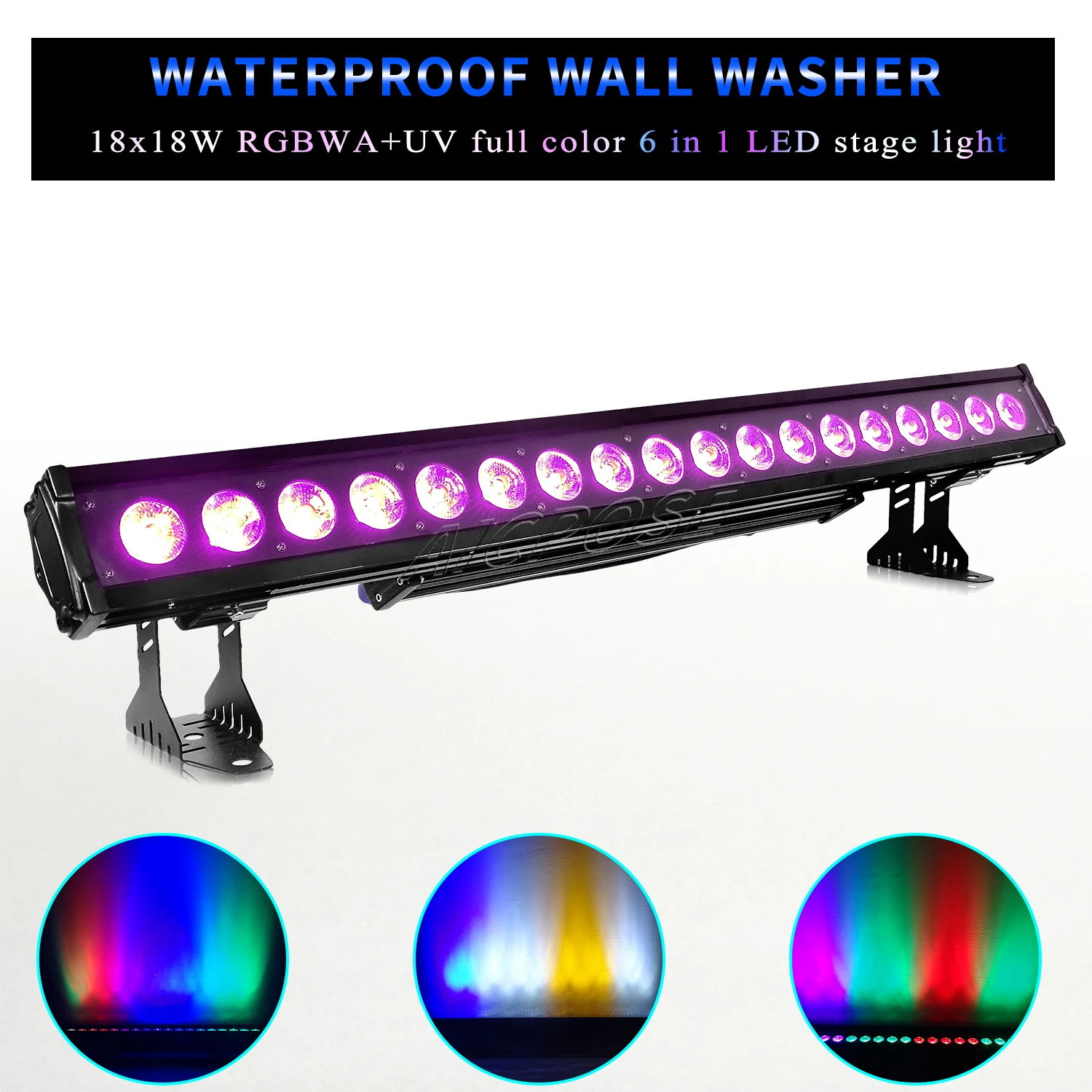 18x12W/18x18W RGBWA+UV LED Outdoor Waterproof Wall Light Ultra Wide Angle DMX Controlled Bar Disco DJ Decorative Stage Lighting