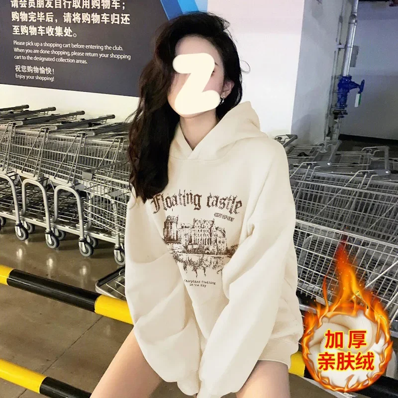

Autumn Korean Retro Harajuku Hooded Sweatshirt Y2k Casual Loose Hoodies Women Streetwear Fashion Winter Clothes Women Pullover