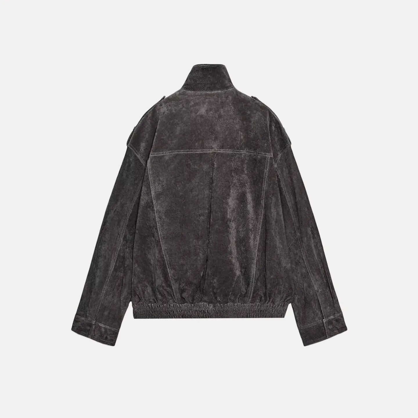 Z Women's Faion Leather Jaet Versatile Ele Quali 2025 New Sle Autumn Season Long Sve Zipper Closure