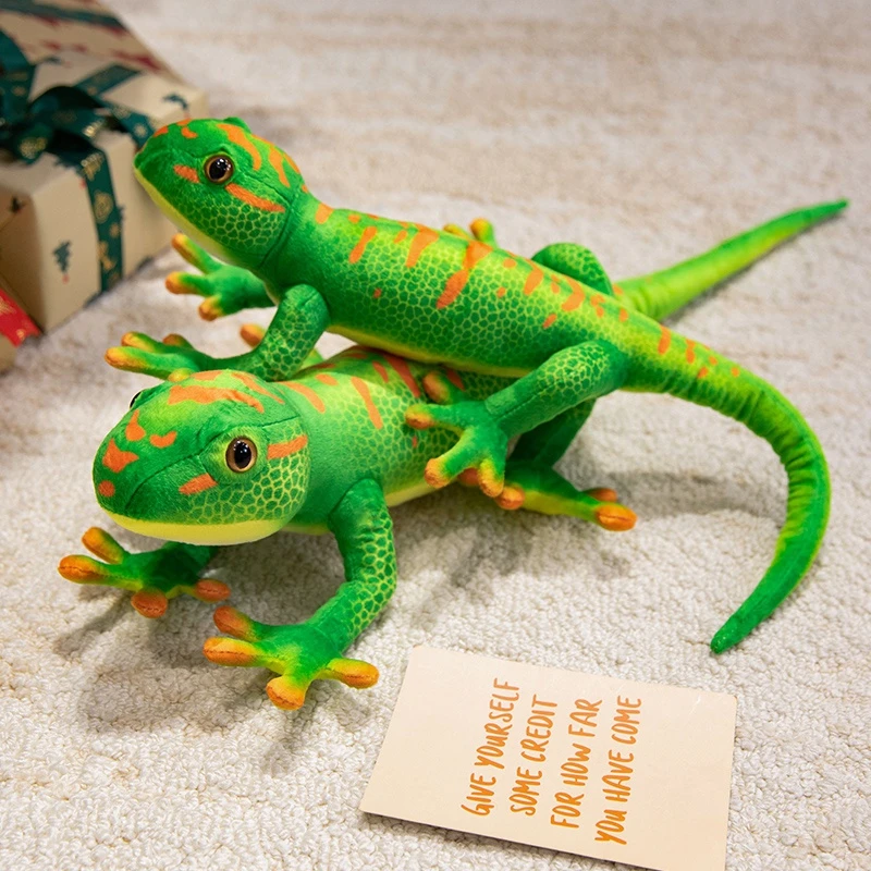 

Lifelike Green Gecko Plush Toys Simulation Animal Long Tail Lizard Stuffed Doll Boys Birthday Gifts Home Decoration