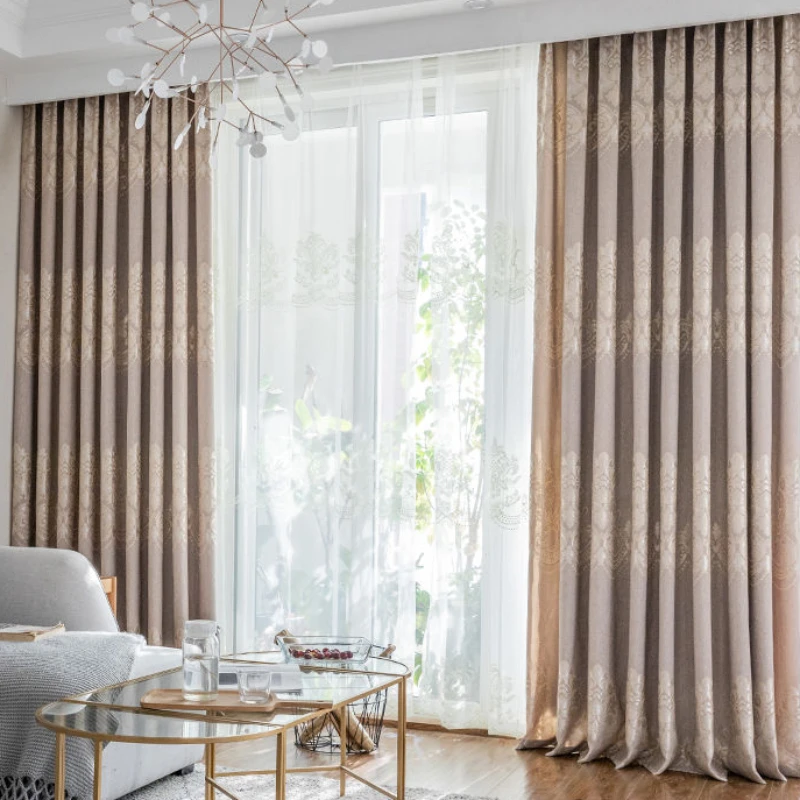 High End Atmospheric Living Room Curtain European Style 2024 New Bedroom Blackout Curtains Bay Windows Thickened Balcony Drapes