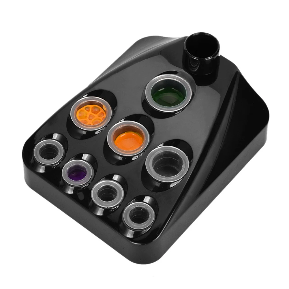 

1pc 9-Hole Colorant Cup Stand Tattoo Eyebrow Lip Pigment Rack Durable Plastic Portable Makeup Pen Cotton Swab Storage