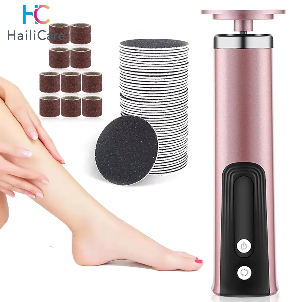 

Электрическая пилка для удаления мозолей на ногах, пилка для ухода за ногами, инструмент для педикюра омертвевшей кожи на каблуках, электронная шлифовальная машина для ног и сменная наждачная бумага