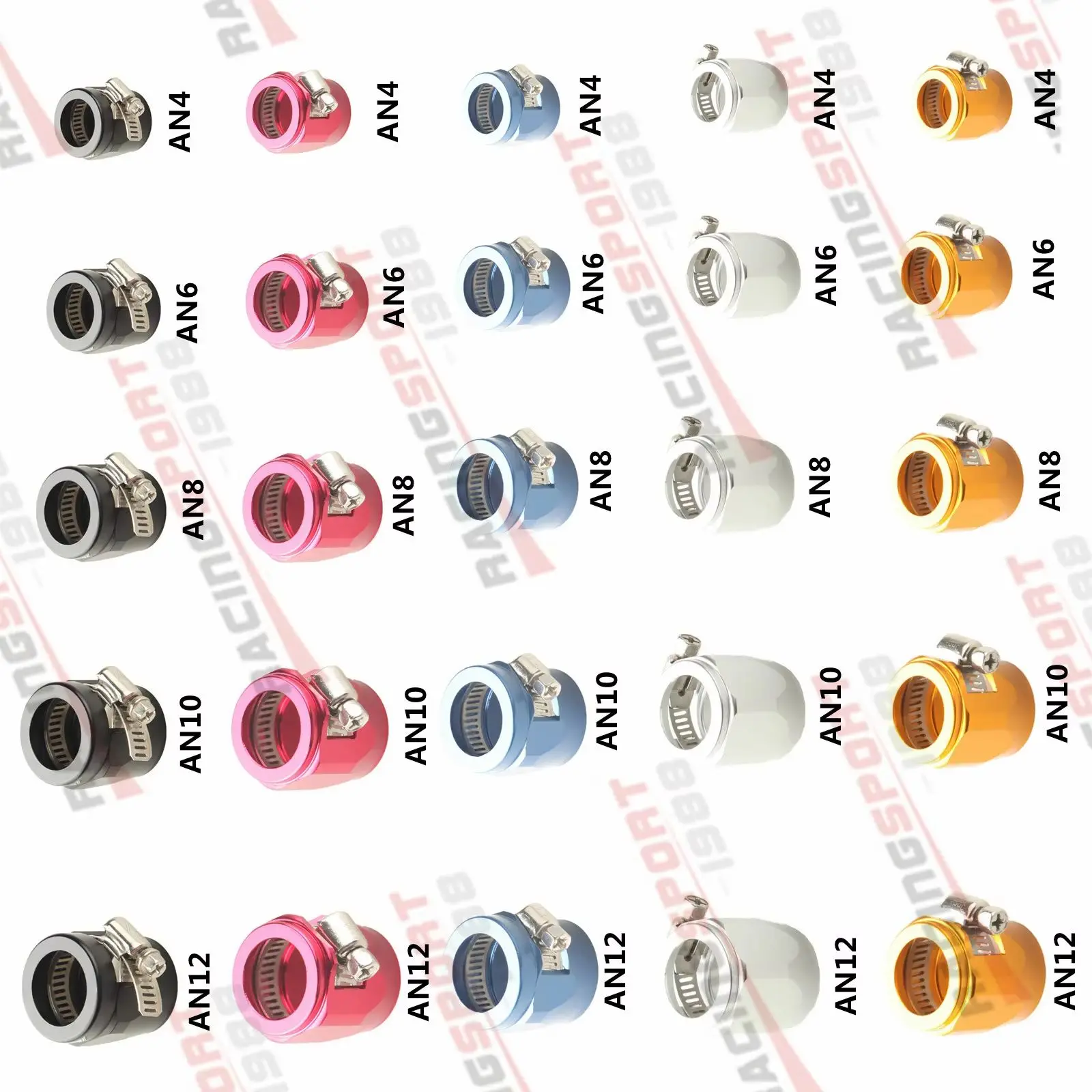 

AN4 AN6 AN8 AN10 AN12 End Fuel Pipe Clip Oil Water Tube Hose Fittings Finisher Clamps Hex Finishers BLACK/RED/BLUE/GOLDEN/SILVER